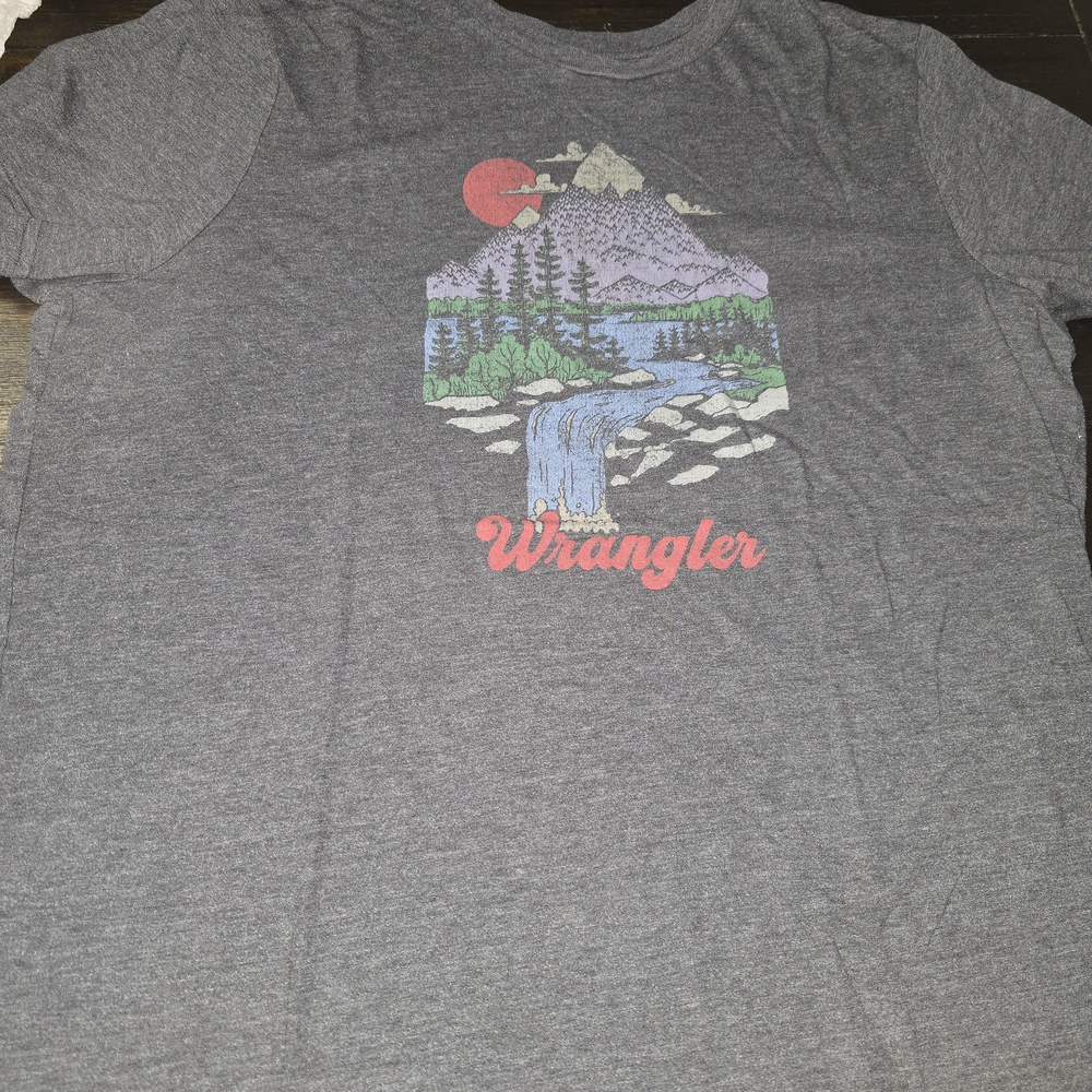 Wrangler Gray Graphic T-Shirt for Men